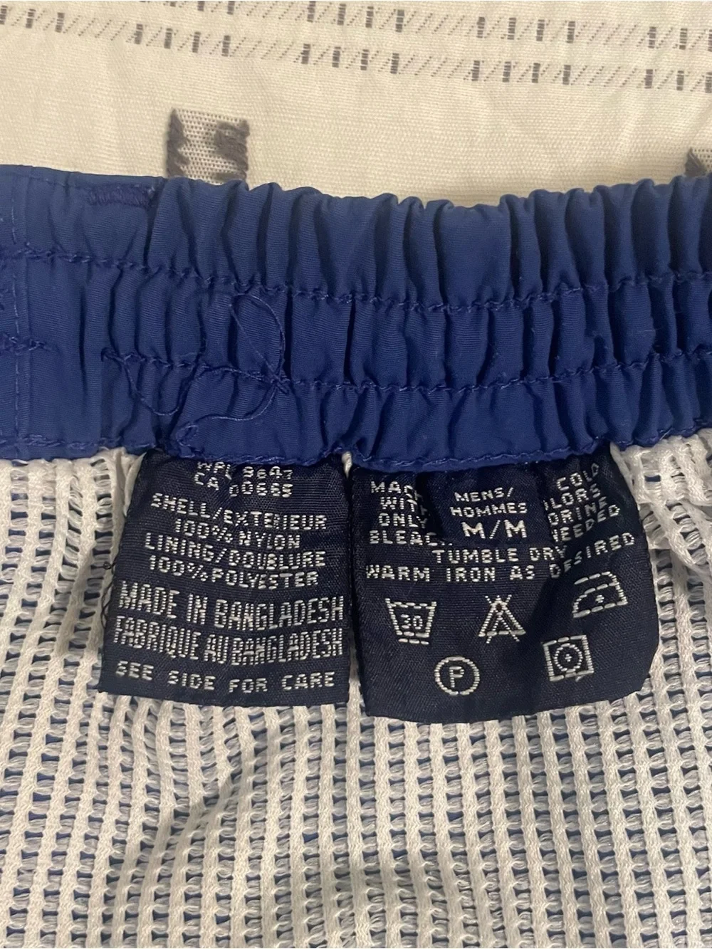 Vintage Men's Navy Blue Cargo Swim Shorts